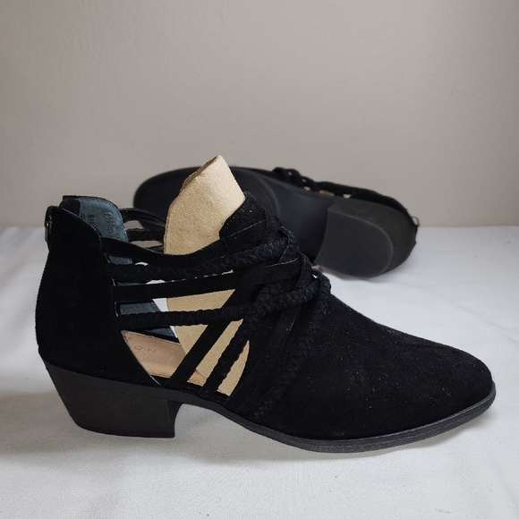 Caslon Black Suede Cutout Ankle Booties - Picture 9 of 9